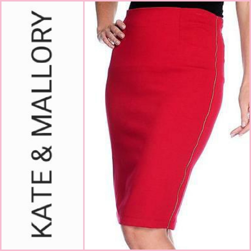 Kate & Mallory Red Pencil Skirt - Sleek Women's Workwear